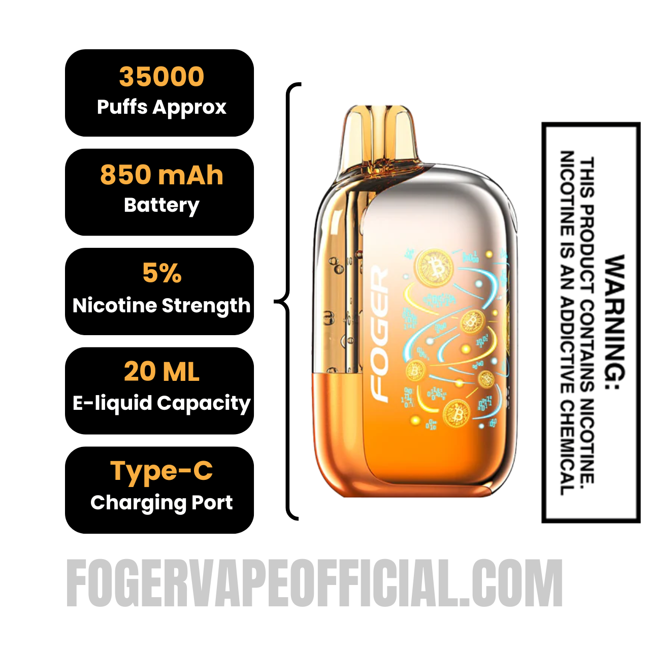 Sour Mango Pineapple Foger Bit 35K Disposable Vape