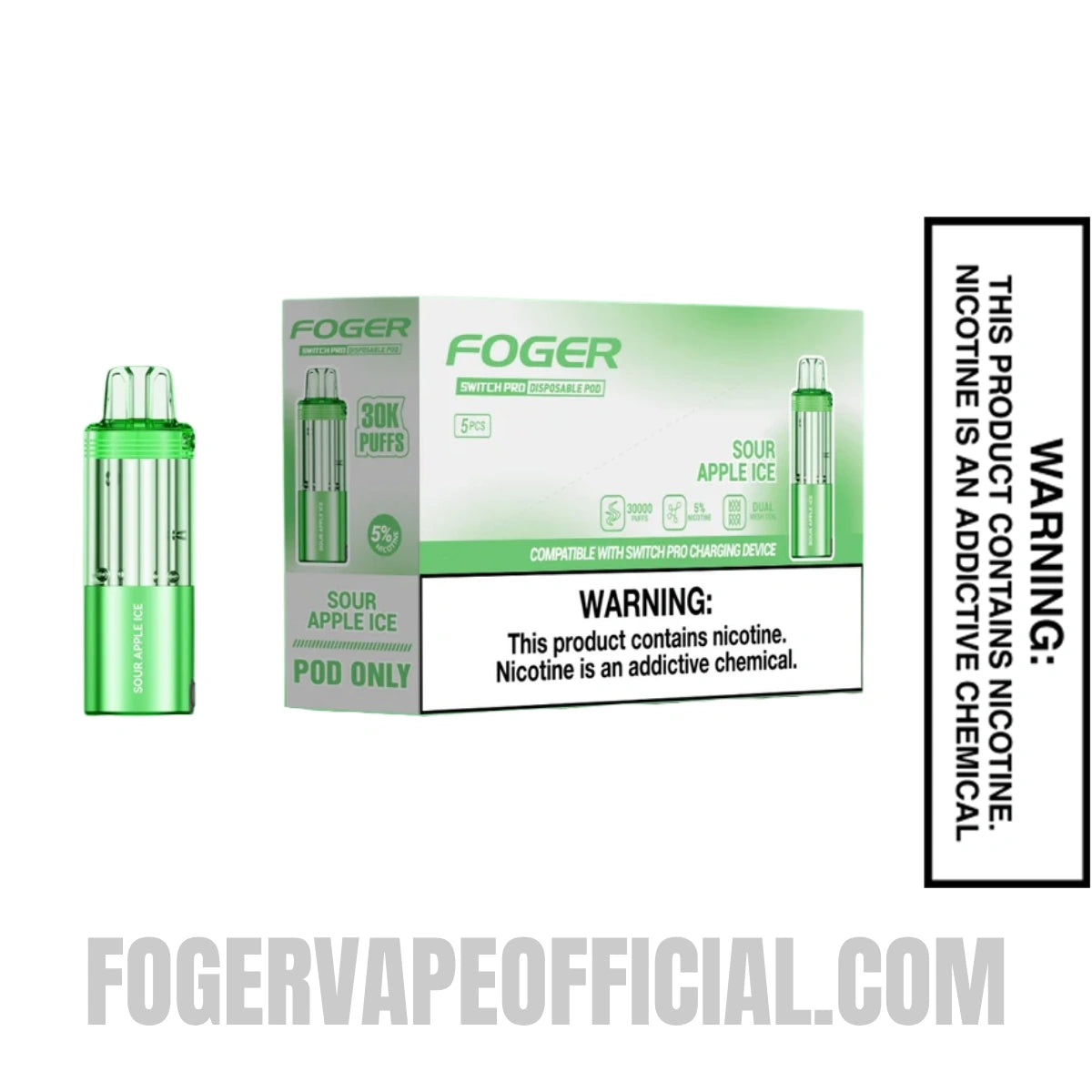Sour Apple Ice Foger Switch Pro 30K Disposable Pod With Bundle Pack