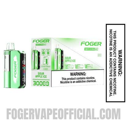 Sour Apple Ice Foger Switch Pro Vape Kit 30K Puffs With Bundle Box
