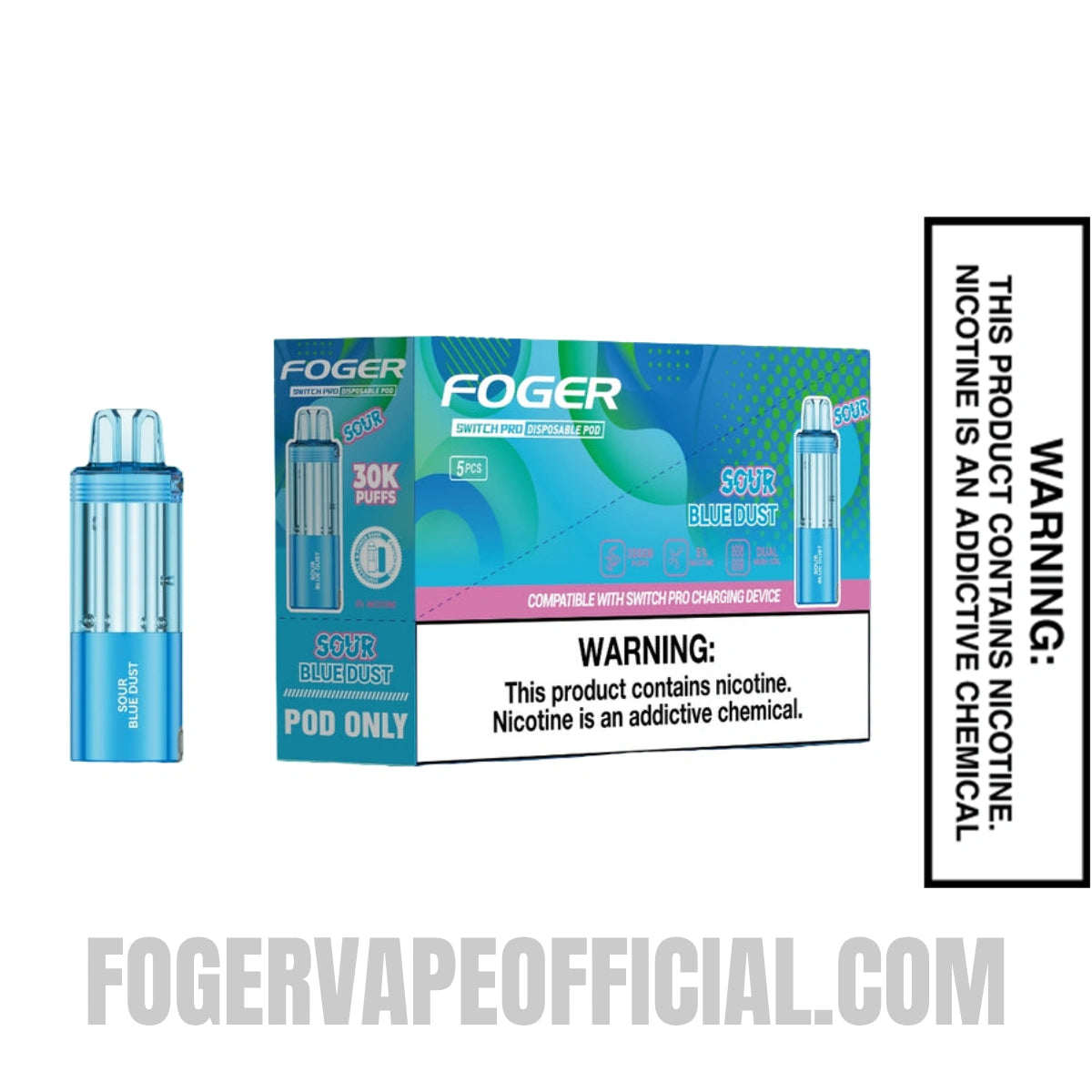 Sour Blue Dust Foger Switch Pro 30K Disposable Pod Sour Blue Dust Foger Switch Pro 30K Disposable Pod