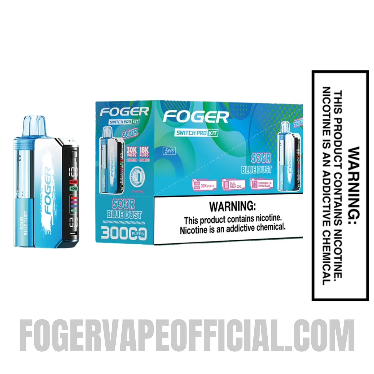 Sour Blue Dust Foger Switch Pro Vape Kit 30K Puffs Sour Blue Dust Foger Switch Pro Vape Kit 30K Puffs