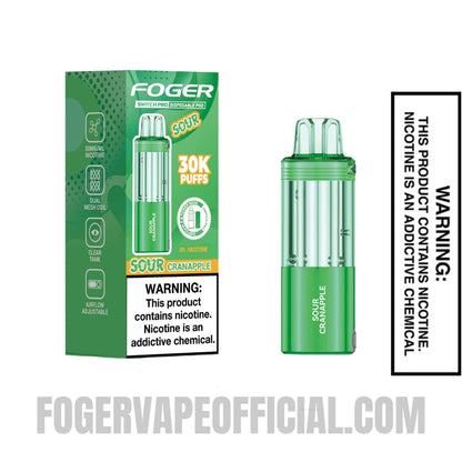 Sour Cranapple Foger Switch Pro 30K Disposable Pod with Package Box