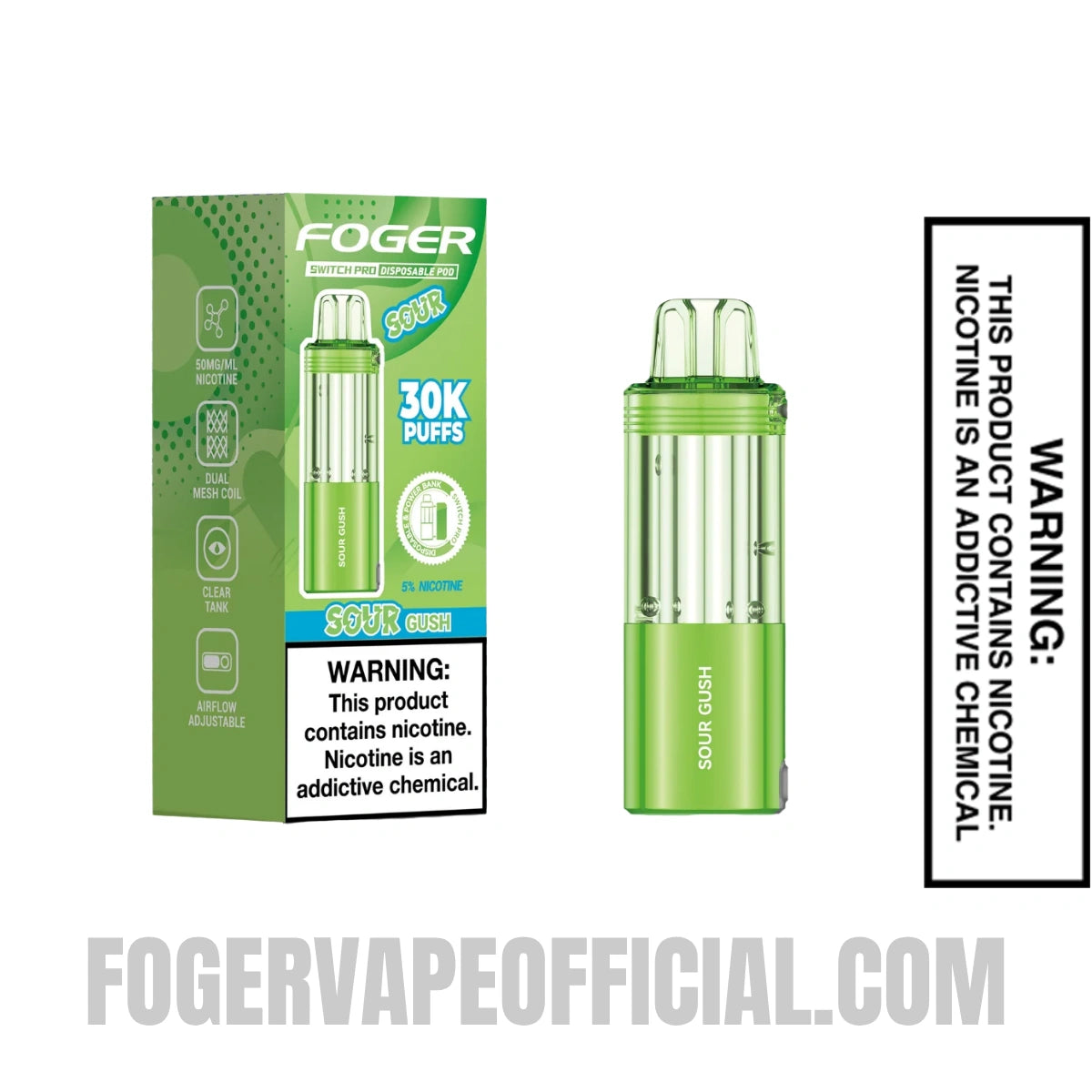 Sour Gush Foger Switch Pro 30K Disposable Pod With Package Box