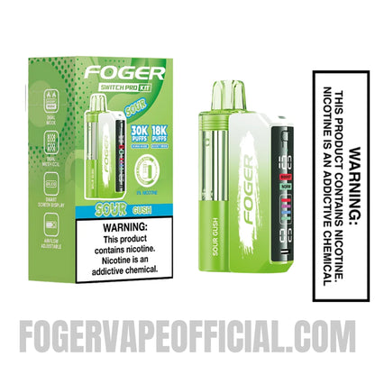 Sour Gush Foger Switch Pro Vape Kit 30K Puffs With Package Box