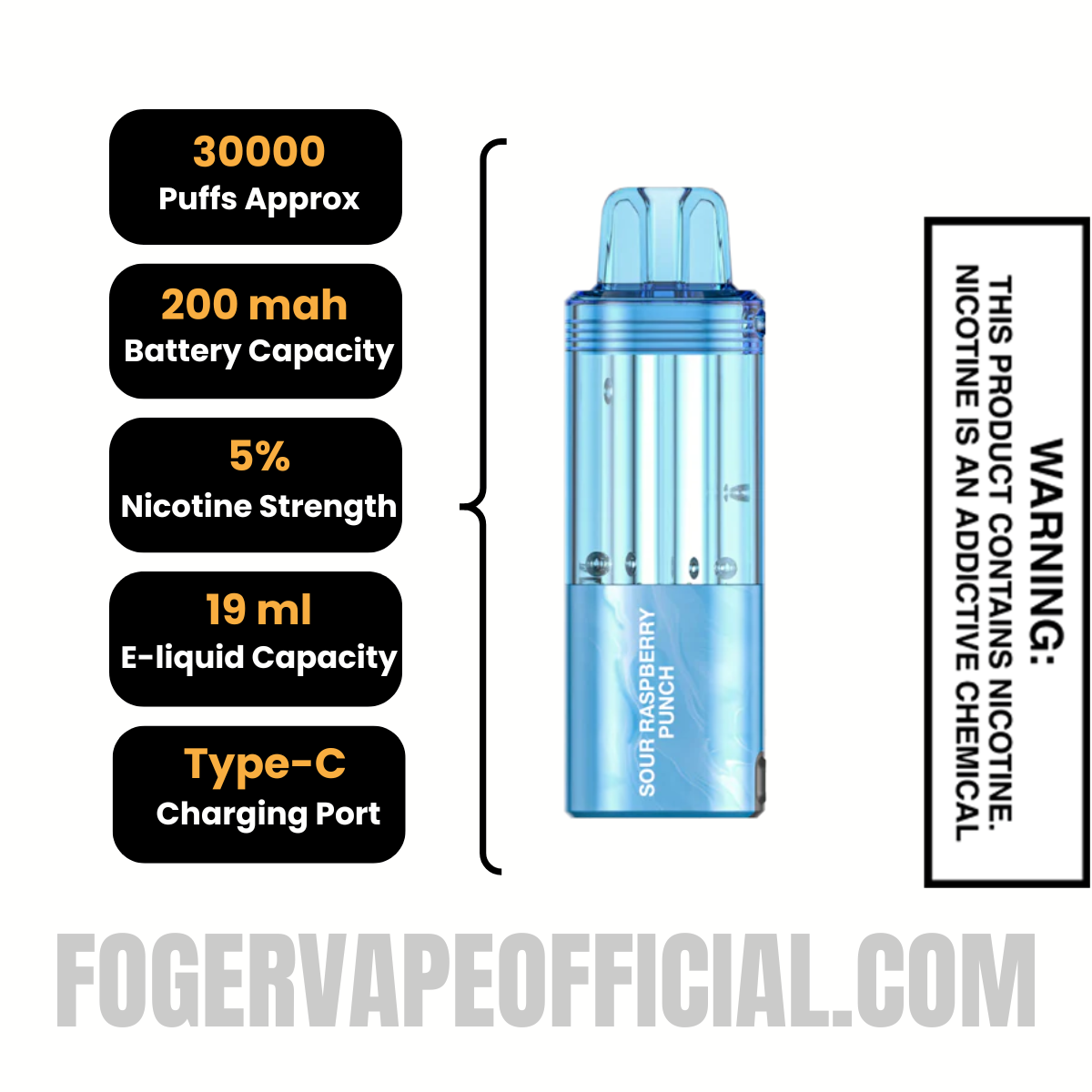 Sour Raspberry Punch Foger Switch Pro 30K Disposable Vape Pod