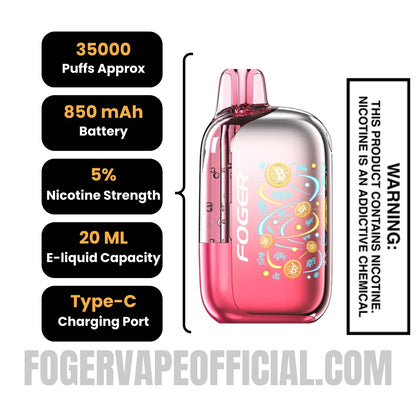 Strawberry Burst Foger Bit 35K Disposable Vape
