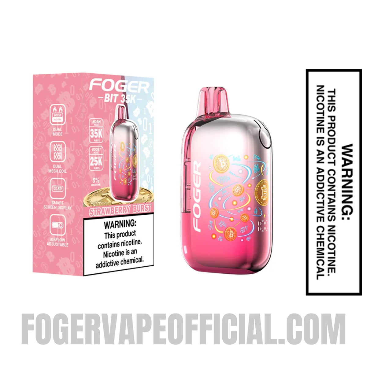 Strawberry Burst Foger Bit 35K Disposable Vape