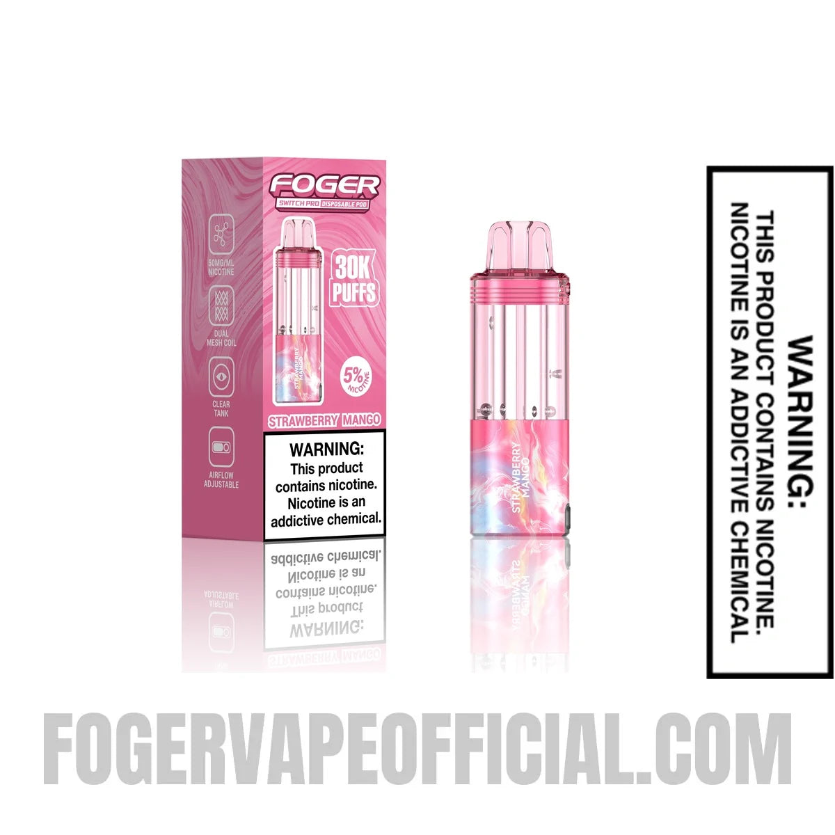 Strawberry Mango Foger Switch Pro Disposable Pod with retail packaging