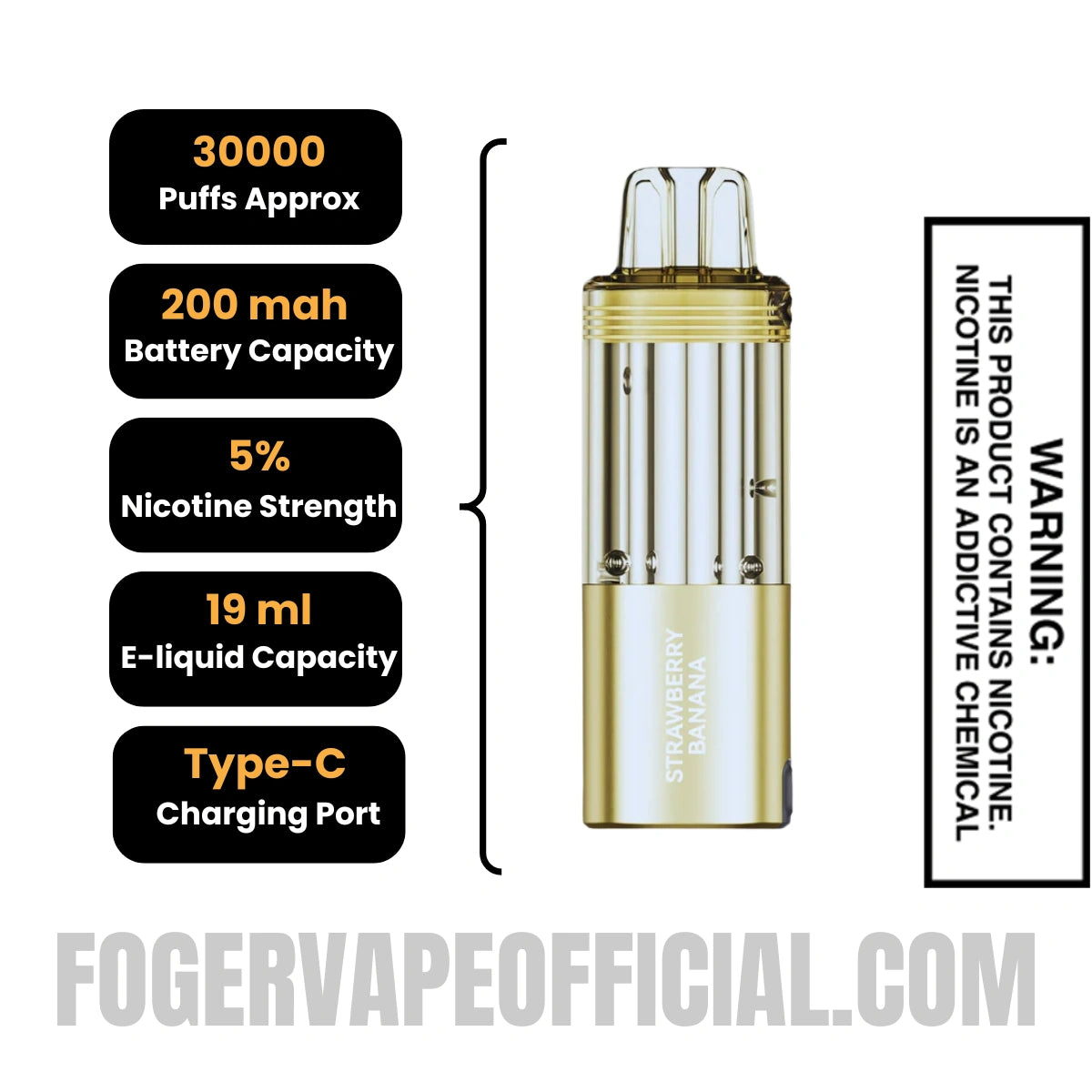 Strawberry Banana Foger Switch Pro 30K Disposable Pod Strawberry Banana Foger Switch Pro 30K Disposable Pod