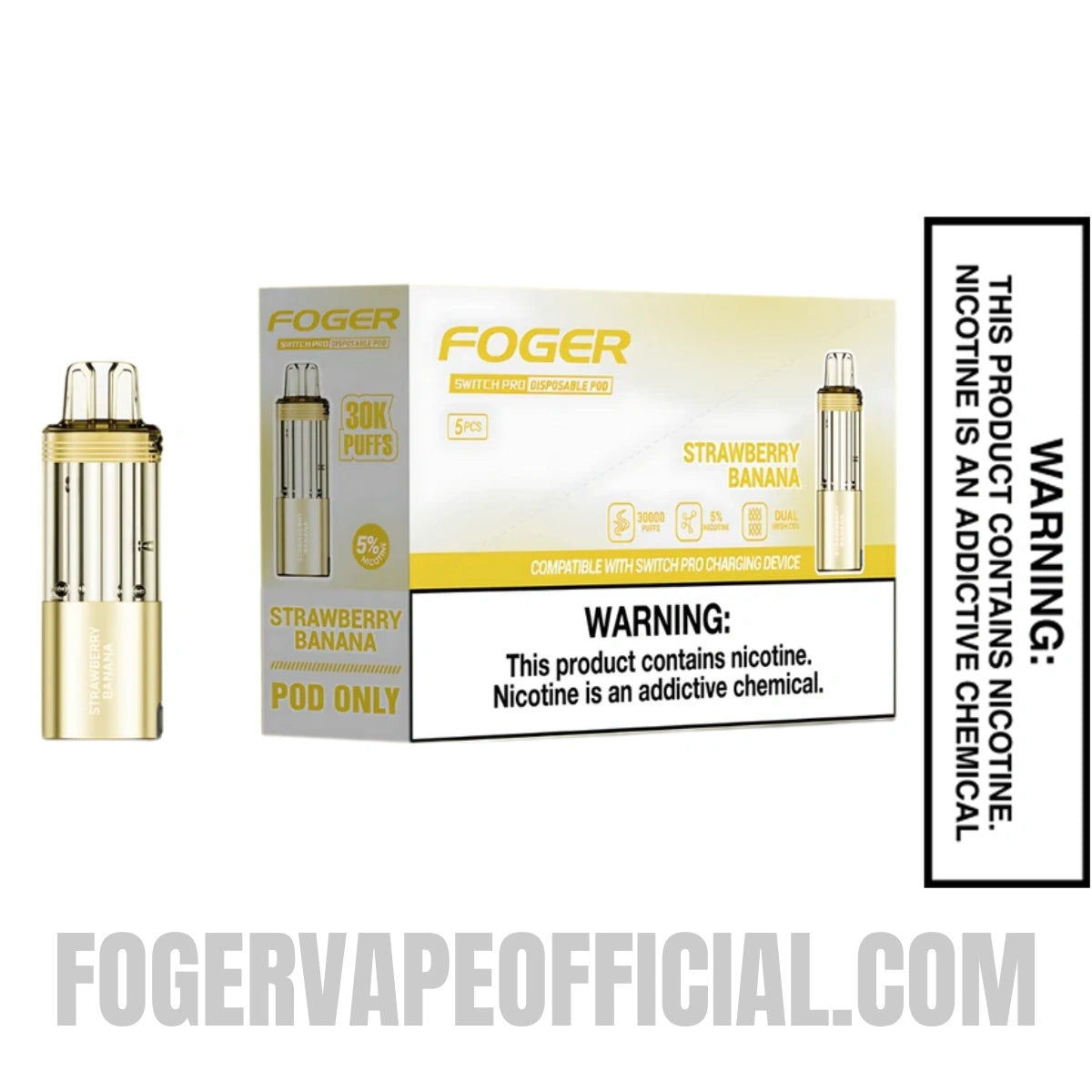 how much is elf bar vape Strawberry Banana - Foger Switch Pro 30K Pod main image 1