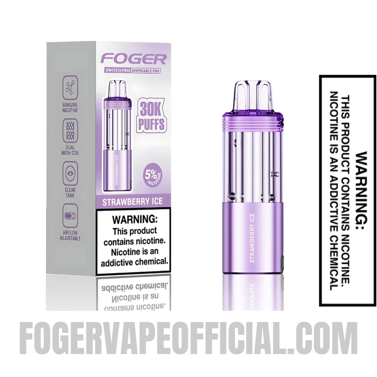 Strawberry Ice Foger Switch Pro 30K Disposable Pod with Package Box