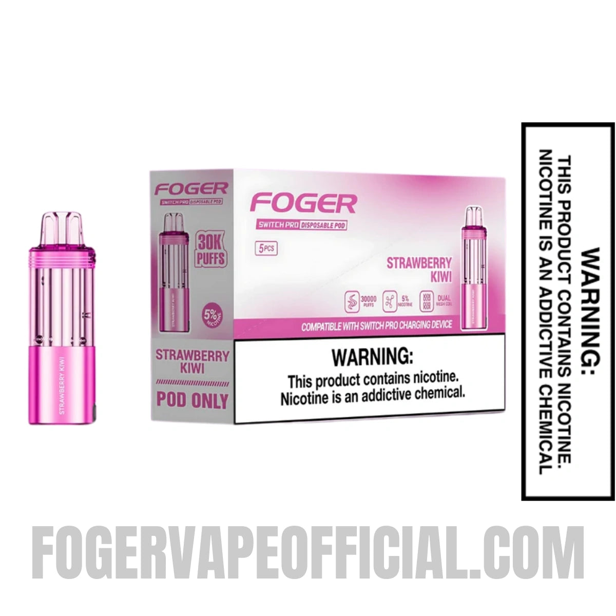 Strawberry Kiwi Foger Switch Pro 30K Disposable Pod with Bundle Box