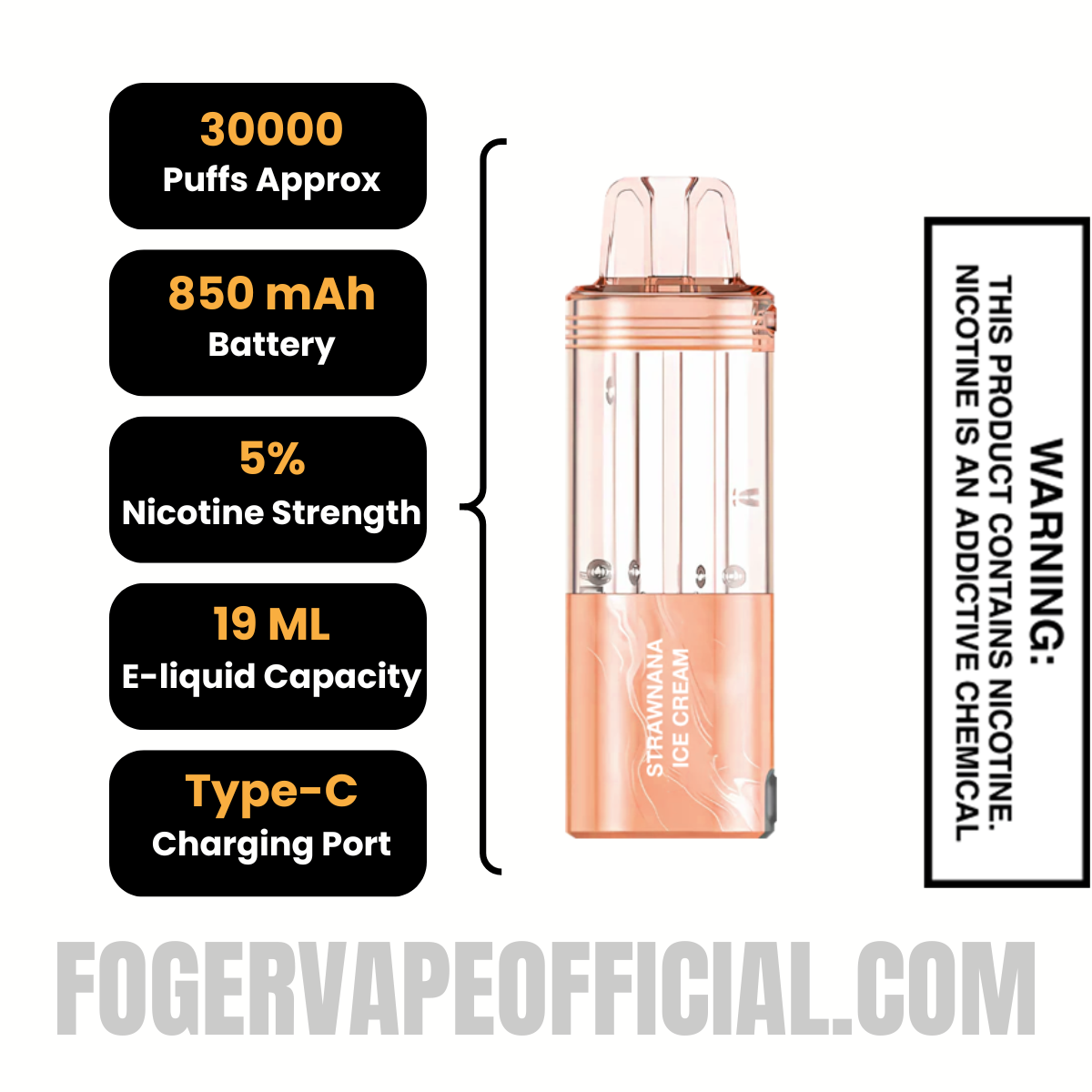 Strawnana Ice Cream Foger Switch Pro 30K Disposable Vape Pod