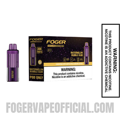 Watermelon Bubble Gum Foger Switch Pro 30K Disposable Pod with Bundle Box