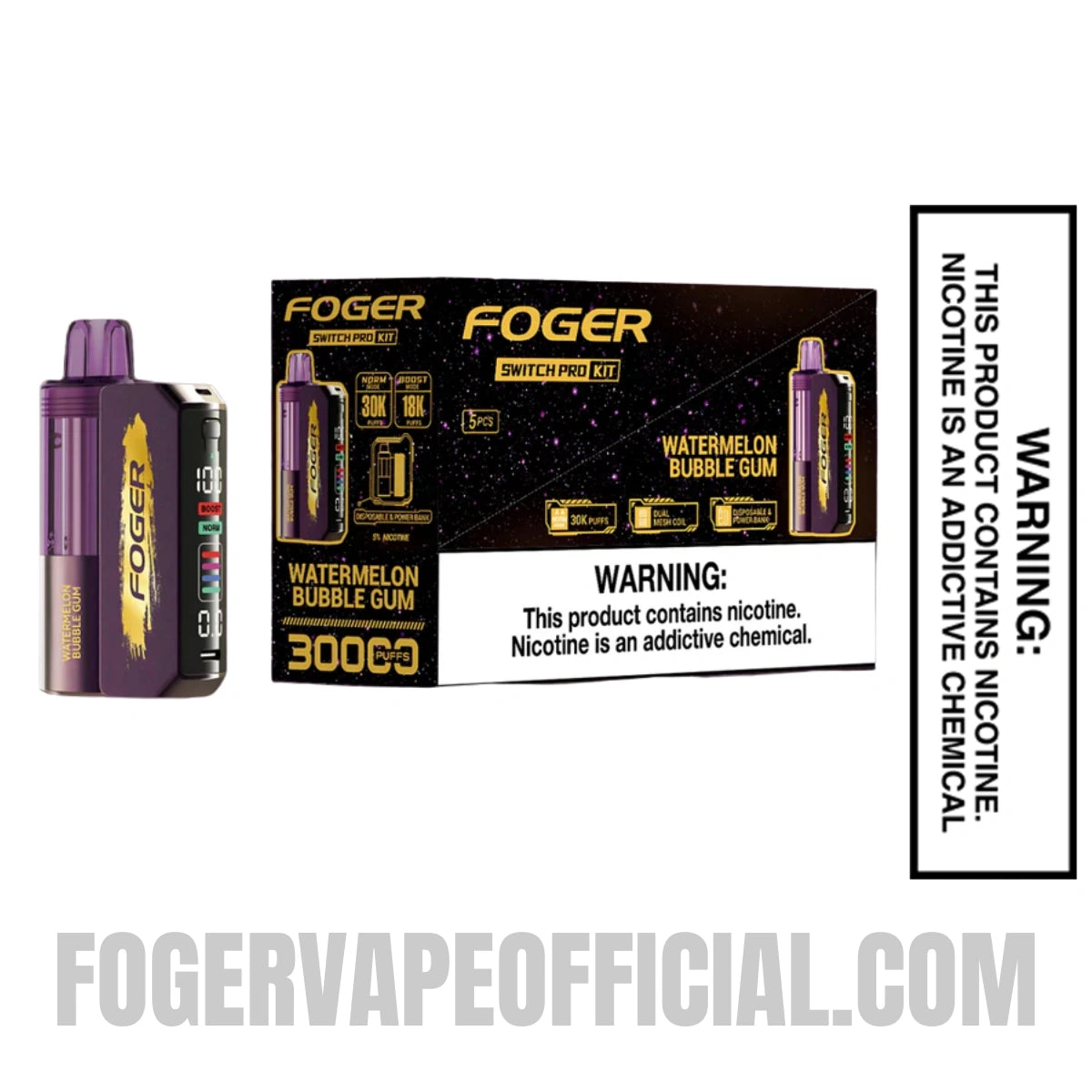 Watermelon Bubble Gum Foger Switch Pro Vape Kit 30K Puffs Watermelon Bubble Gum Foger Switch Pro Vape Kit 30K Puffs