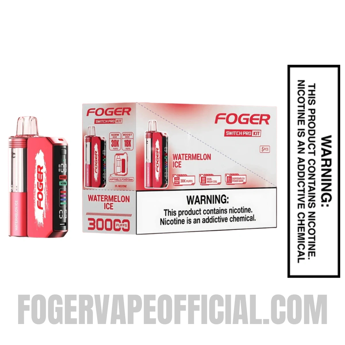 Watermelon Ice Foger Switch Pro Vape Kit 30K Puffs With Bundle Box