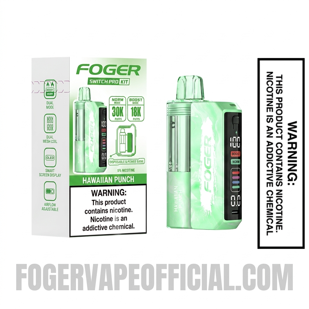 Hawaiian Punch Foger Switch Pro 30K Disposable Vape Kit with Package Box