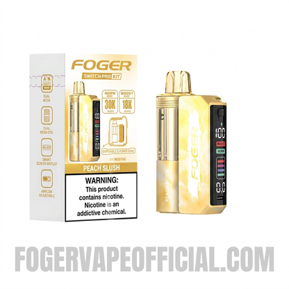 Peach Slush Foger Switch Pro 30K Disposable Vape Kit with Package Box