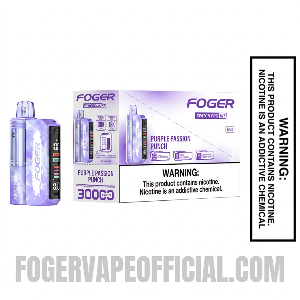 Purple Passion Punch Foger Switch Pro 30K Disposable Vape Kit With Bundle Box